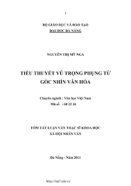 Luận văn Tiểu thuyết Vũ Trọng Phụng từ góc nhìn văn hóa | PDF
