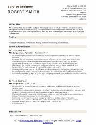 Service Engineer Resume Samples Qwikresume