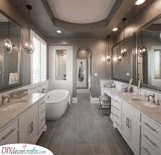 Divide your bathroom into two parts with the help of a glass wall, which will also function as the wall of your shower. Master Bathroom Idea Collection Modern Master Bathroom Designs