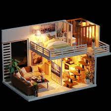 1 24 Diy Miniature Dollhouse Kit Simple Elegant Loft Etsy Tiny House Design Apartment Layout Tiny House Interior