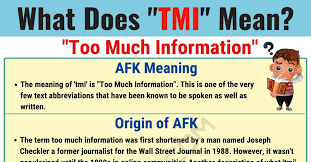Tmi Meaning What Does Tmi Mean And Stand For 7esl Text Abbreviations Meant To Be Learn English For Free