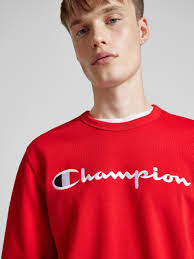 CHAMPION Sweatshirt met label- en logostitching in rood online kopen