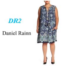 Womens Daniel Rainn Plus Blue Tank Dress Sz 3x Nwt Nwt