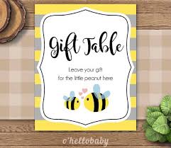 Yellow Bumble Bee Baby Shower Gift Table Signs Favor Signs Etsy Bee Baby Shower Bumble Bee Baby Shower Bee Baby Shower Theme