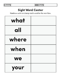 first 100 sight words chart 6