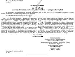 Majorarea Salariului De BazÄƒ Minim La 2 230 De Lei In 2020 Aprobata De Guvern In 13 12 2019 Contabilitate Fiscalitate Monografii Contabile