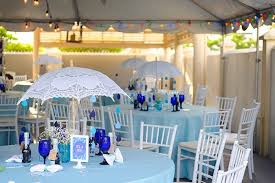 No sweat — martha stewart has you covered with this genius idea to mail a themed gift box to this baby bonnet is perfect for baby showers and christenings. Baby Shower Decor Baby Shower Centerpiece White Umbrella Centerpiece Blue And W Umbrella Baby Shower Baby Shower Centerpieces April Baby Shower