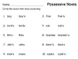 Worksheet students make nouns into possessive nouns. Possessive Nouns For First Grade By Denise Clinkingbeard Tpt