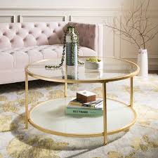 Shop for safavieh coffee tables in living room furniture at walmart and save. Safavieh Home Ivy Gold Foil And Glass 2 Tier Round Coffee Table Buy Online In Angola At Angola Desertcart Com Productid 101656662