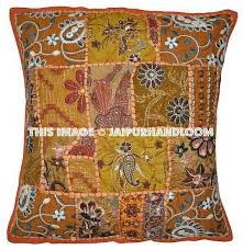 orange patchwork dining chair cushions