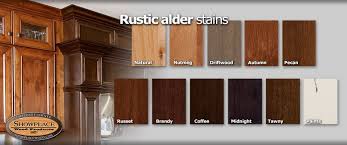 cabinet woods and finishes from showplace rustic alder