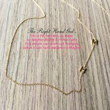 Right Hand Gal Solid Gold Asymmetrical Initial Necklace - Meghan's Mirror