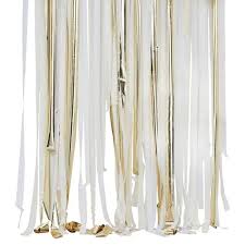 This design does not feature real rose gold foil. Metallic Gold And White Party Streamers Backdrop In 2021 Streamer Backdrop Party Streamers Rose Gold Party Decor