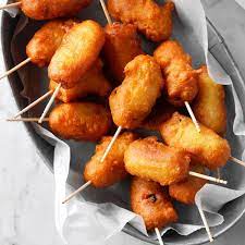 Miniature Corn Dogs Recipe -these Little Corn Dogs Add Delicious Fun To Breakfast Or Party Snacks For Adults Appetizers Appetizers Easy Easy Appetizer Recipes