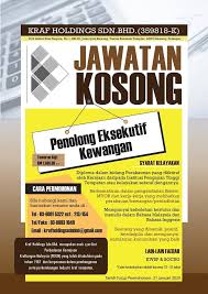 Jawatan kosong jabatan perkhidmatan awam malaysia jpa tawaran adalah dipelawa dari. Jawatan Kosong Kraf Holdings Sdn Bhd