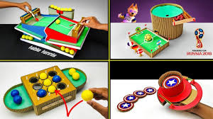 Top 4 Amazing Diy Desktop Games From Cardboard Diy Desktop Paper Toys Diy Recycled Toys