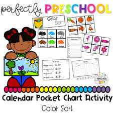 Color Sort Calendar Pocket Chart Activity