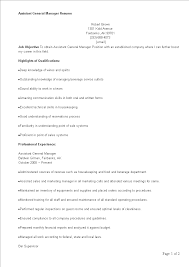 assistant general manager cv sample