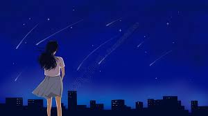 Minh Họa Ban đầu Của Một Cô Gái Ngắm Bầu Trời đầy Sao Trên Mái Nhà ...