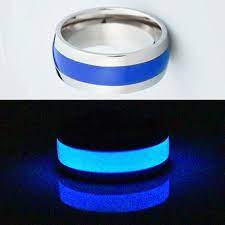 Titanium Blue Glow In The Dark Line Wedding Ring For Men Mens Wedding Ring Made Of High Quali Blue Wedding Rings Mens Wedding Rings Mens Rings Wedding Diamond