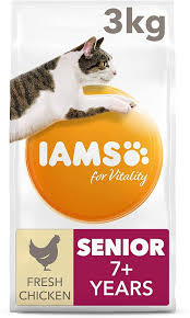 Find out how old your feline friend is using the cat age calculator at the bottom of the page. Buy Iams For Vitality Senior Cat Food With Fresh Chicken For Older Cats Of 7 Years 3kg 9 49 Selling Fast