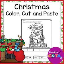 Santa claus holding gifts coloring pages. Christmas Writing Coloring Pages With Cut And Paste Sentence Worksheets