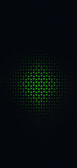 Green geometric digital wallpaper, white concrete building, 3d abstract. 14 Phone Wallpapers Black Gamer Collection 205