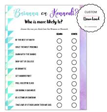 For twin city days trivia! Twin Birthday Trivia You Choose Design Questions We Make Etsy In 2021 Question Game For Friends Question Game Things To Do At A Sleepover