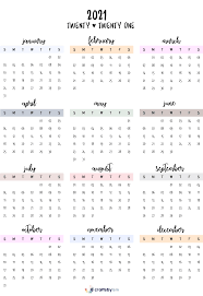 Monthly calendar 2021 printable aesthetic. 2021 Calendar Printable Free Note Writing Paper Bullet Journal Mood Planner Bullet Journal