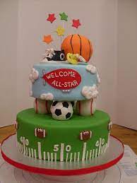 Sport Theme Baby Shower Cake Baby Shower Baby Shower Cakes For Boys Sports Baby Shower Sports Baby Shower Theme