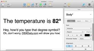 how to type degree temperature symbol in mac os x osxdaily