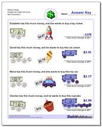 Money Worksheets Making Change In 2020 Money Worksheets Making Change Worksheets Math Facts Addition