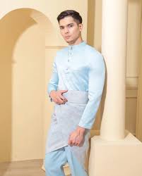Baju melayu slim fit 2020. Baju Melayu Slimfit Duchess 2021 Baby Blue Zamrimat