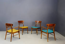 Unexpected uncle shows up to thanksgiving? Mid Century American Wood And Leather Dining Chairs 1950s Set Of 4 For Sale At Pamono