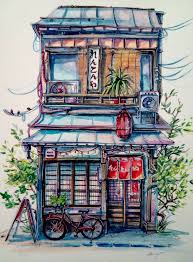 In this minecraft tutorial we build a japanese house. Frontstore By Doringota Wohnideen Schlafzimmer Hausdekoration Dekoration Wohnzimmer Wohnung Ei Watercolor Architecture Building Art Architecture Drawing