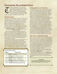 Dnd 5e Homebrew Expanded Blacksmithing By Roflcopterswosh Dnd 5e Homebrew Dnd D D Dungeons And Dragons