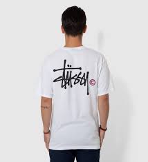White Basic Logo T Shirt Stussy T Shirt Shirts