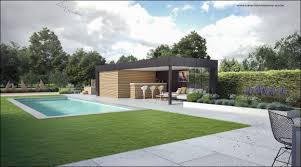 Tuinontwerp Moderne Tuin Met Poolhouse En Zwambad Tuinarchitect Timothy Cools Firma Tuinarchitectengroep Eco Bvba Aalst Backyard Pool Backyard Pool Houses