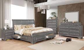 Consider rich cherry , white or walnut wood stains for traditional bedrooms, and black , gray or espresso brown finishes for modern ones. Brandt Storage Bedroom Set Gray By Furniture Of America Furniturepick