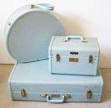 Light Blue 1960 S Vintage Samsonite Luggage Set Suitcase Hat Box And Carry On Samsonite Luggage Vintage Luggage Travel Style