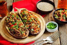 Aubergines Farcies A La Viande Hachee Recette Ww Recette Aubergines Farcies Plat Recettes De Cuisine
