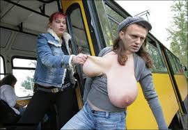 Hot Milena Velba revealing her impressive breasts during a bus ride