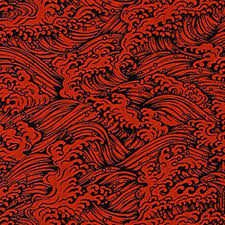 Black And Red Pattern Lacquered Yuzen Washi Paper Konami Pattern Red And Black 25 X 37 Japanese Paper Origami Paper Red Ink