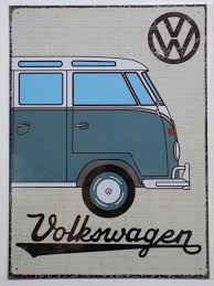 Plaque Metal Publicitaire Volkswagen Combi Vw Bulli Gris Vintage 40 X 30 Cm Volkswagen Combi Volkswagen Vintage Camper