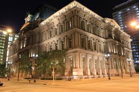 Old St Louis Post Office Building At Night
