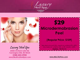 Visit Luxury Med Spa In Farmington Hills Mi This Month And Get A Microdermabrasion Peel For Just 29 Regular Price Is 109 Med Spa Microdermabrasion Spa