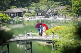 栗林公園の前撮りプラン 香川県で前撮り フォトウエディングのことならミツワ 香川 フォトブロック 香川県