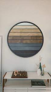 Modern Geometric Wood Wall Art Round Wood Wall Hanging Etsy Wood Wall Art Diy Round Wall Art Decor Wood Wall Hanging