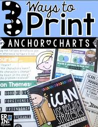 3 ways to print anchor charts and use them in the classroom