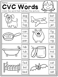 Cvc Worksheet For Kindergarten Students Color The Cvc Word That Matches The P In 2020 Cvc Worksheets Kindergarten Phonics Kindergarten Kindergarten Reading Worksheets